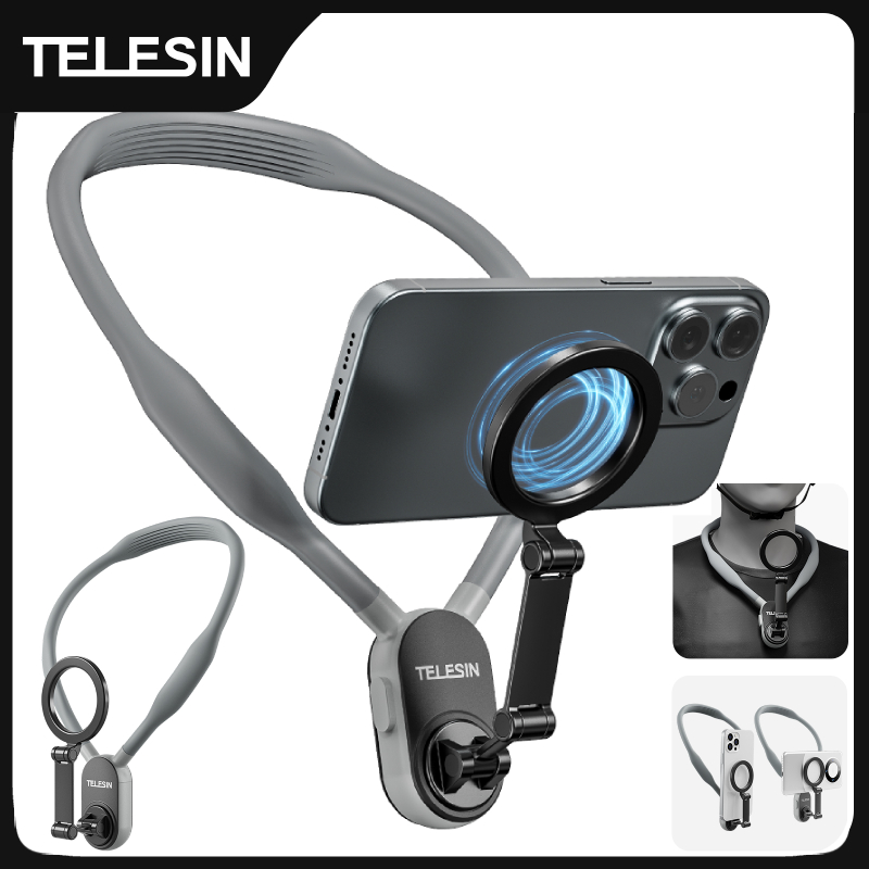 Tech Accessories Phone - TELESIN Silicone Magnetic Neck Mount Quick