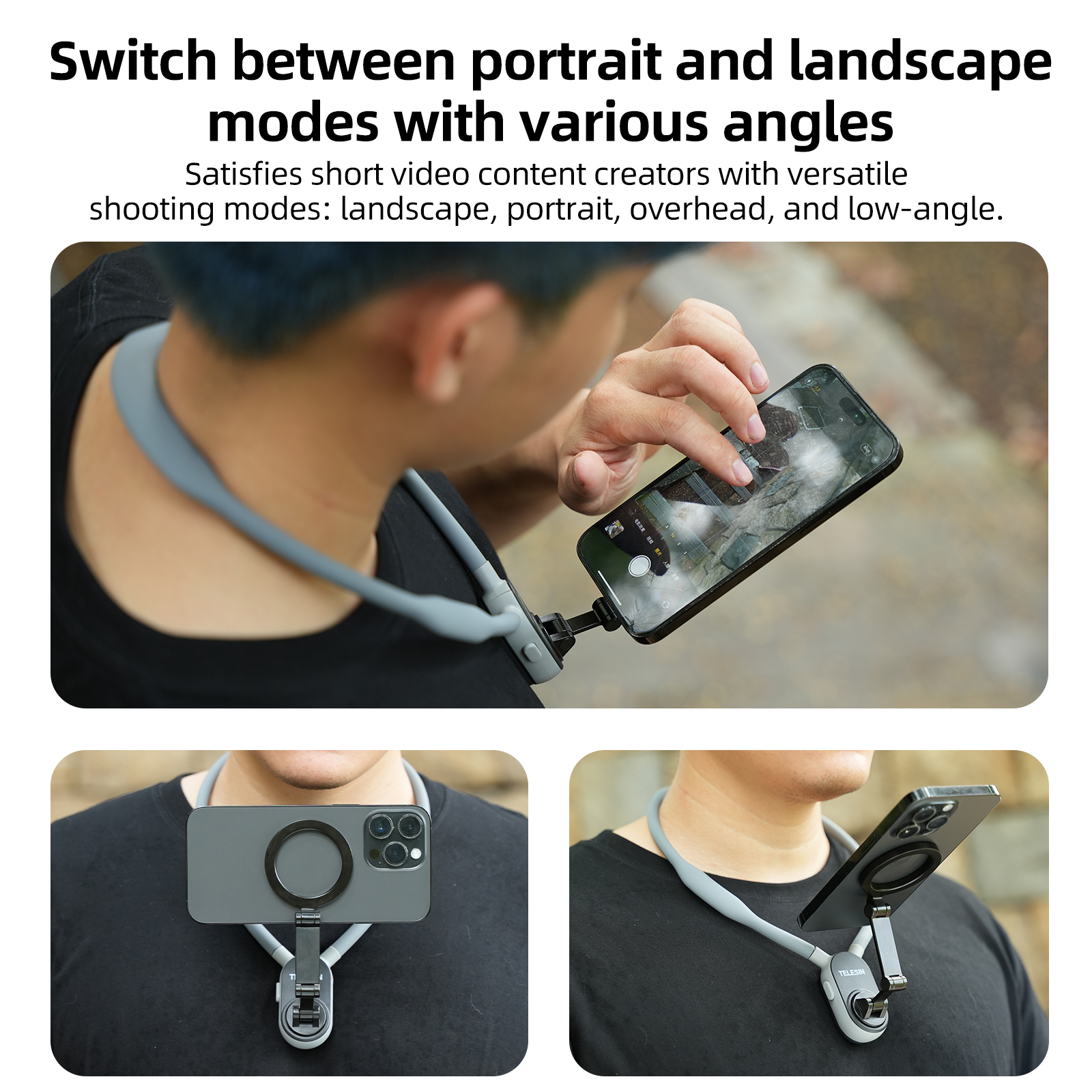 TELESIN Silicone Magnetic Neck – Tech Accessories Phone recenzja i cena